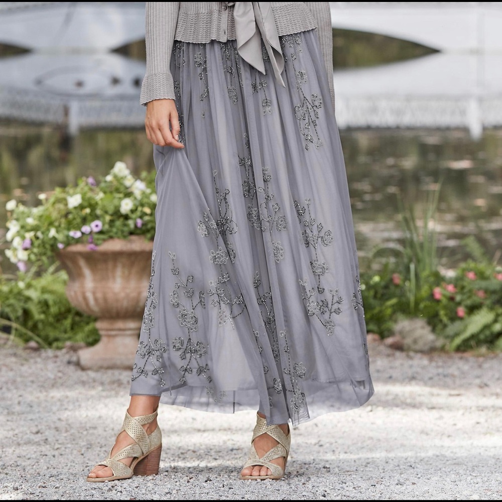 Beautiful beaded ankle long skirt. New with tags from Sundance.